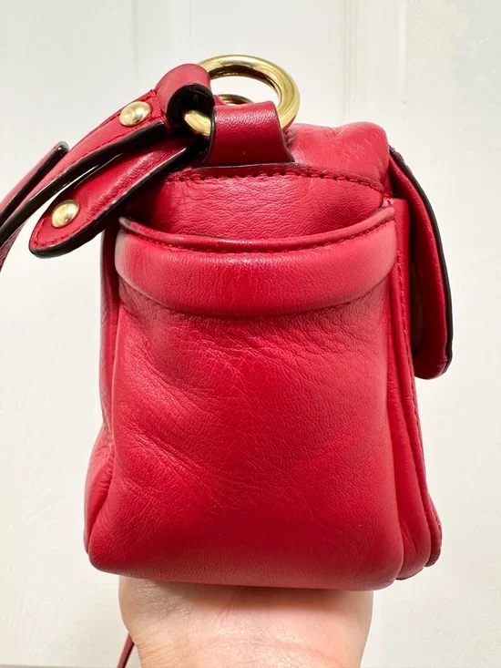 Coach Campbell Leather Camera Bag Red Y2K Inspired - Picture 7 of 13